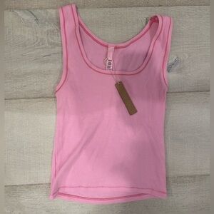 NWT! SKIMS LIMITED EDITION Bubble Gum Pink Valentine's Day Cotten Rib Tank